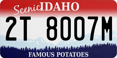 ID license plate 2T8007M