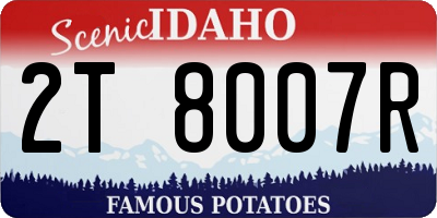 ID license plate 2T8007R