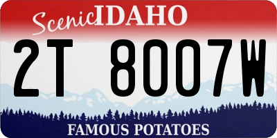ID license plate 2T8007W