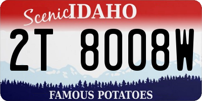 ID license plate 2T8008W