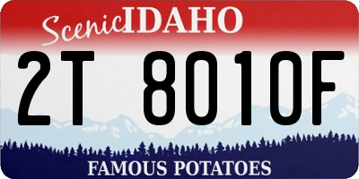 ID license plate 2T8010F