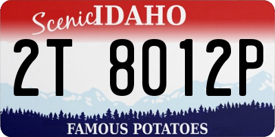ID license plate 2T8012P