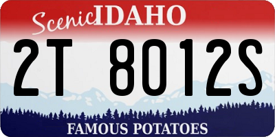 ID license plate 2T8012S