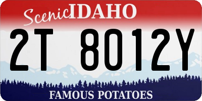 ID license plate 2T8012Y