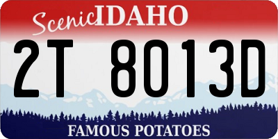ID license plate 2T8013D