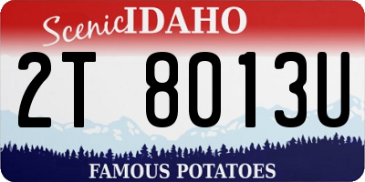 ID license plate 2T8013U