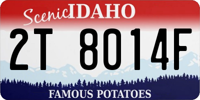 ID license plate 2T8014F