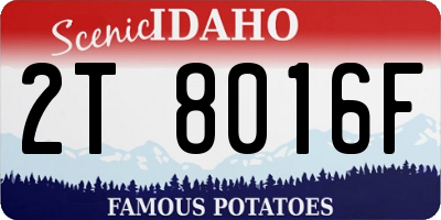 ID license plate 2T8016F