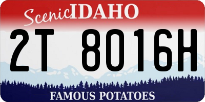 ID license plate 2T8016H