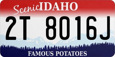 ID license plate 2T8016J