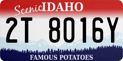 ID license plate 2T8016Y