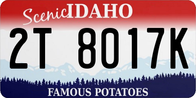 ID license plate 2T8017K