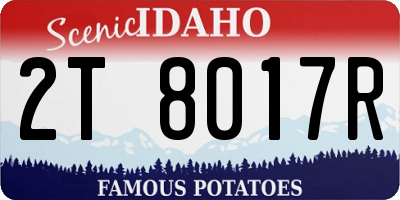 ID license plate 2T8017R