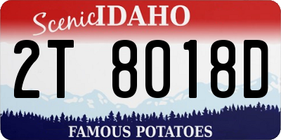 ID license plate 2T8018D