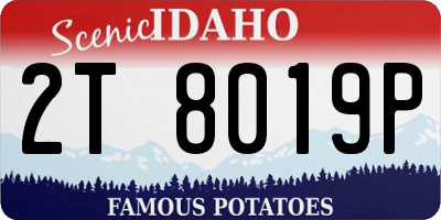 ID license plate 2T8019P