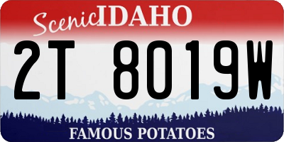ID license plate 2T8019W
