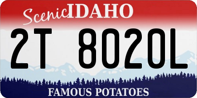ID license plate 2T8020L