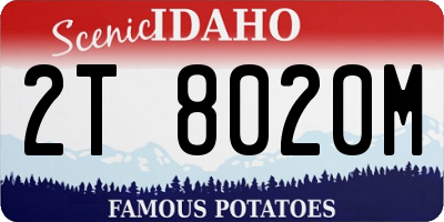 ID license plate 2T8020M