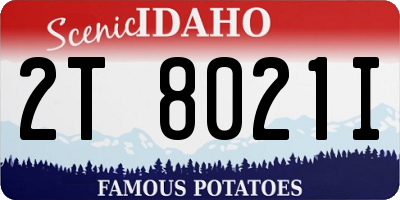 ID license plate 2T8021I