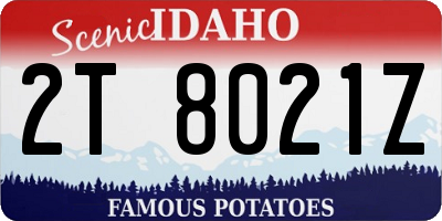 ID license plate 2T8021Z