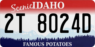 ID license plate 2T8024D