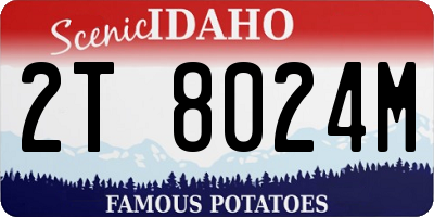 ID license plate 2T8024M