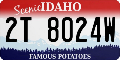 ID license plate 2T8024W