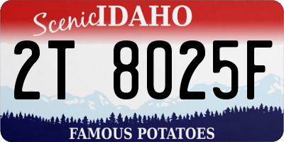 ID license plate 2T8025F
