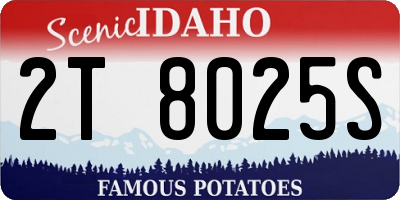 ID license plate 2T8025S