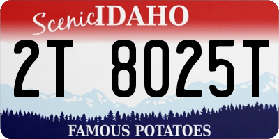 ID license plate 2T8025T