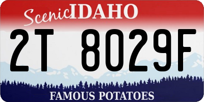 ID license plate 2T8029F