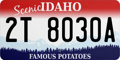 ID license plate 2T8030A