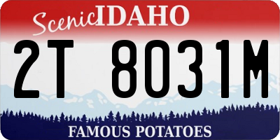 ID license plate 2T8031M