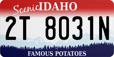 ID license plate 2T8031N