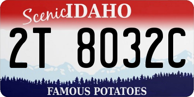 ID license plate 2T8032C