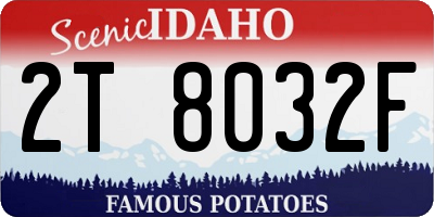 ID license plate 2T8032F