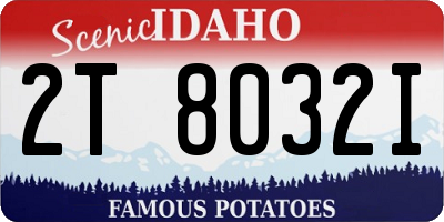 ID license plate 2T8032I