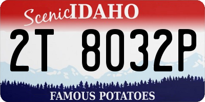 ID license plate 2T8032P