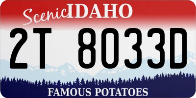 ID license plate 2T8033D