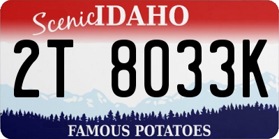 ID license plate 2T8033K