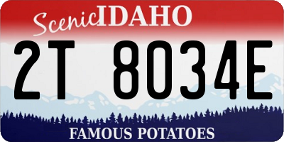 ID license plate 2T8034E