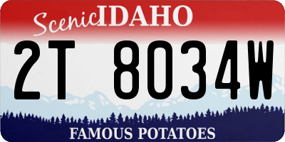 ID license plate 2T8034W