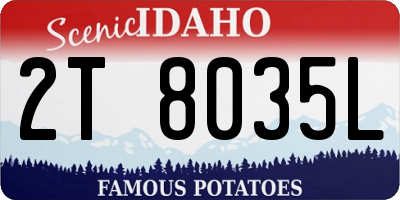 ID license plate 2T8035L