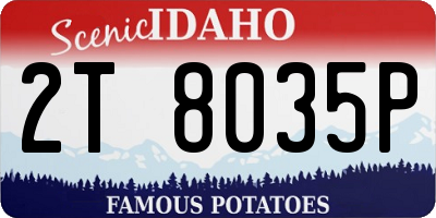 ID license plate 2T8035P