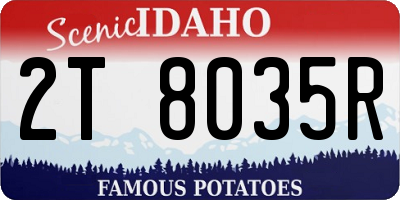 ID license plate 2T8035R