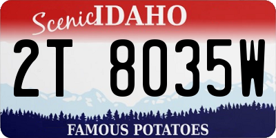 ID license plate 2T8035W