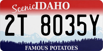 ID license plate 2T8035Y