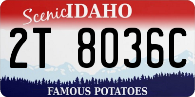 ID license plate 2T8036C