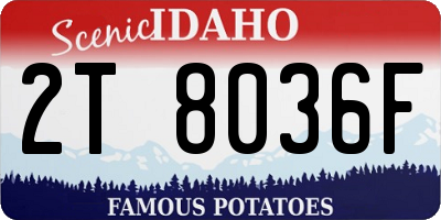 ID license plate 2T8036F