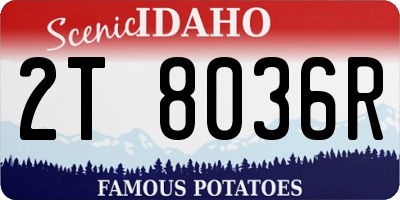 ID license plate 2T8036R